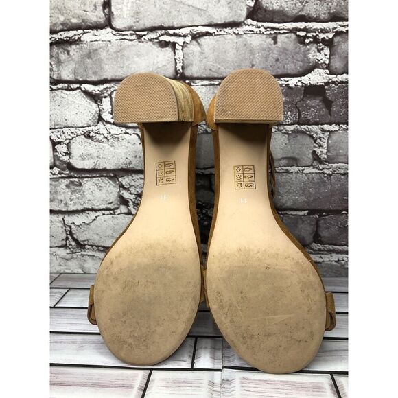 Jeffrey Campbell Lindsay Brown Suede Leather AnkleStrap Heels Women Sz 11M US/42 - Picture 8 of 16
